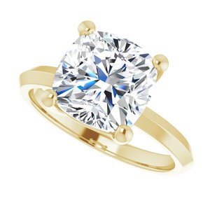 14K Yellow Gold 9 mm Cushion Ring Mounting – image 8