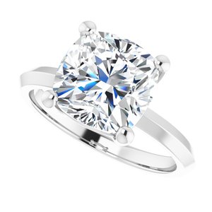 Platinum 9 mm Cushion Ring Mounting – image 8