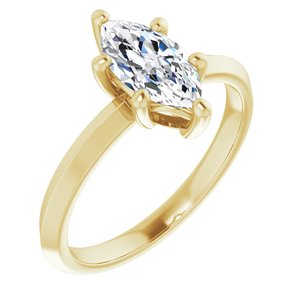 18K Yellow Gold 10x5 mm Marquise Ring Mounting