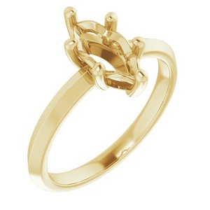 10K Yellow Gold 10x5 mm Marquise Ring Mounting – image 2