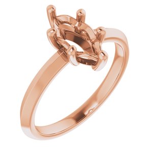 14K Rose Gold 10x5 mm Marquise Ring Mounting – image 2