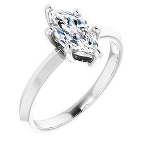 Platinum 10x5 mm Marquise Ring Mounting
