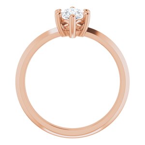 18K Rose Gold 10x5 mm Marquise Ring Mounting – image 3