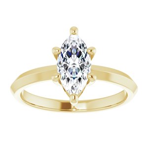 18K Yellow Gold 10x5 mm Marquise Ring Mounting – image 5
