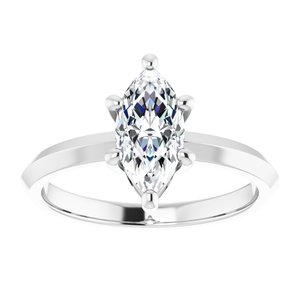 14K X1 White Gold 10x5 mm Marquise Ring Mounting – image 5