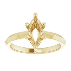 18K Yellow Gold 10x5 mm Marquise Ring Mounting – image 6