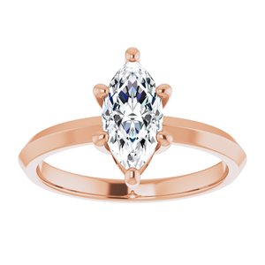 14K Rose Gold 10x5 mm Marquise Ring Mounting – image 5