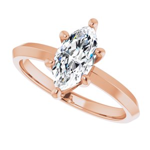 14K Rose Gold 10x5 mm Marquise Ring Mounting – image 8