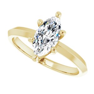 18K Yellow Gold 10x5 mm Marquise Ring Mounting – image 8