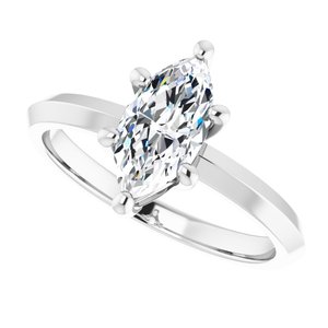 14K X1 White Gold 10x5 mm Marquise Ring Mounting – image 8