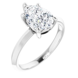 18K White Gold 10x7 mm Pear Ring Mounting