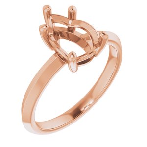 14K Rose Gold 10x7 mm Pear Ring Mounting – image 2