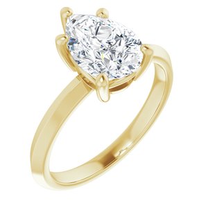 10K Yellow Gold 10x7 mm Pear Ring Mounting