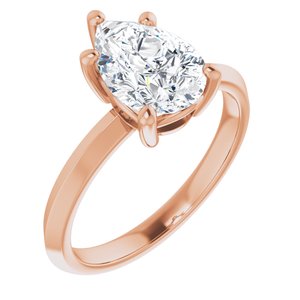 14K Rose Gold 10x7 mm Pear Ring Mounting