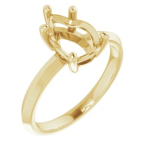 14K Yellow Gold 10x7 mm Pear Ring Mounting – image 2