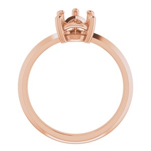10K Rose Gold 10x7 mm Pear Ring Mounting – image 4