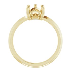 14K Yellow Gold 10x7 mm Pear Ring Mounting – image 4