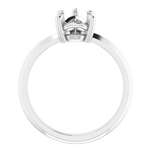 10K White Gold 10x7 mm Pear Ring Mounting – image 4