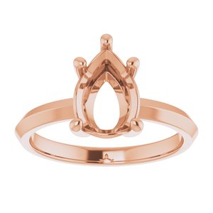 18K Rose Gold 10x7 mm Pear Ring Mounting – image 6