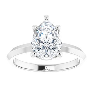 18K White Gold 10x7 mm Pear Ring Mounting – image 5