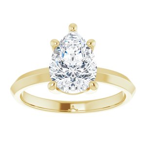 14K Yellow Gold 10x7 mm Pear Ring Mounting – image 5