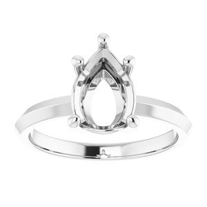 Continuum Sterling Silver 10x7 mm Pear Ring Mounting – image 6