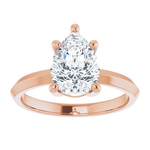 10K Rose Gold 10x7 mm Pear Ring Mounting – image 5
