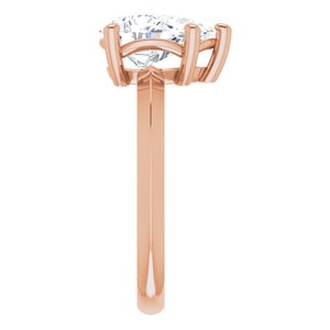 10K Rose Gold 10x7 mm Pear Ring Mounting – image 7