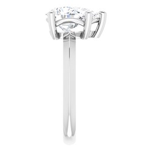 14K X1 White Gold 10x7 mm Pear Ring Mounting – image 7
