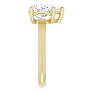 18K Yellow Gold 10x7 mm Pear Ring Mounting – image 7
