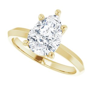 10K Yellow Gold 10x7 mm Pear Ring Mounting – image 8