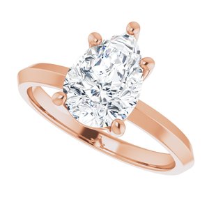 18K Rose Gold 10x7 mm Pear Ring Mounting – image 8