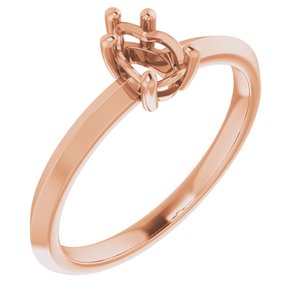 10K Rose Gold 6x4 mm Pear Ring Mounting – image 2