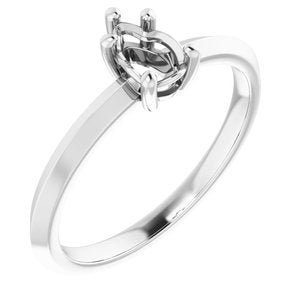 14K White Gold 6x4 mm Pear Ring Mounting – image 2