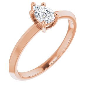 10K Rose Gold 6x4 mm Pear Ring Mounting