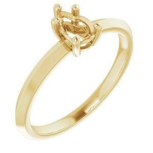 18K Yellow Gold 6x4 mm Pear Ring Mounting – image 2