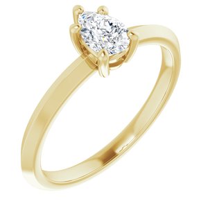 10K Yellow Gold 6x4 mm Pear Ring Mounting