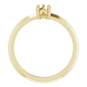 10K Yellow Gold 6x4 mm Pear Ring Mounting – image 4