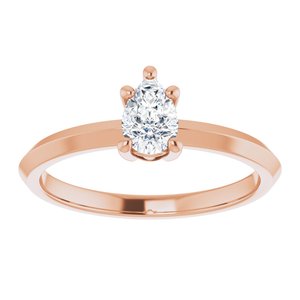 10K Rose Gold 6x4 mm Pear Ring Mounting – image 5