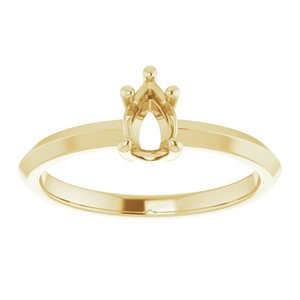 18K Yellow Gold 6x4 mm Pear Ring Mounting – image 6