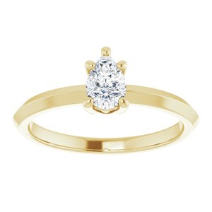 10K Yellow Gold 6x4 mm Pear Ring Mounting – image 5
