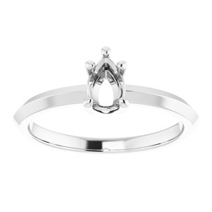 14K White Gold 6x4 mm Pear Ring Mounting – image 6