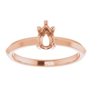10K Rose Gold 6x4 mm Pear Ring Mounting – image 6