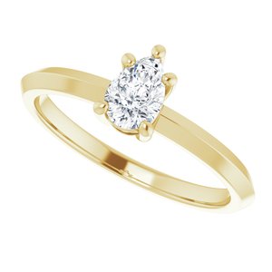 10K Yellow Gold 6x4 mm Pear Ring Mounting – image 8