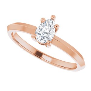 14K Rose Gold 6x4 mm Pear Ring Mounting – image 8