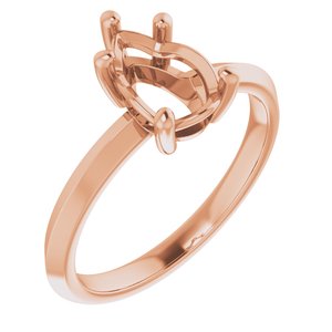 10K Rose Gold 9x6 mm Pear Ring Mounting – image 2