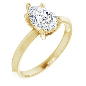 18K Yellow Gold 9x6 mm Pear Ring Mounting