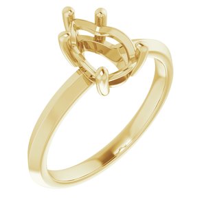 14K Yellow Gold 9x6 mm Pear Ring Mounting – image 2