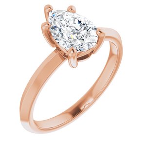 10K Rose Gold 9x6 mm Pear Ring Mounting