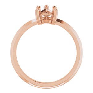 14K Rose Gold 9x6 mm Pear Ring Mounting – image 4